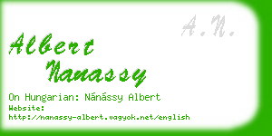 albert nanassy business card