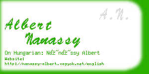 albert nanassy business card